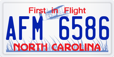 NC license plate AFM6586