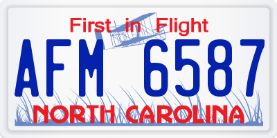 NC license plate AFM6587