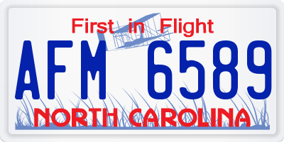 NC license plate AFM6589