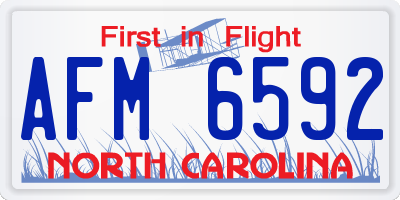 NC license plate AFM6592