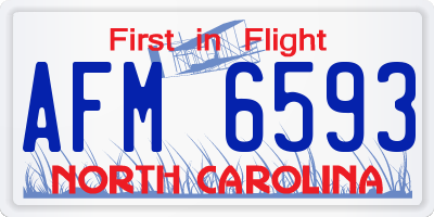 NC license plate AFM6593