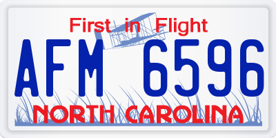 NC license plate AFM6596