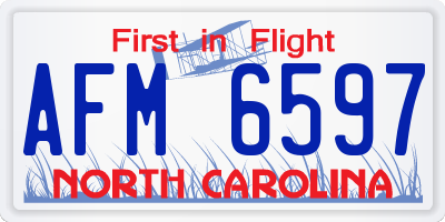 NC license plate AFM6597