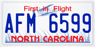 NC license plate AFM6599