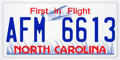 NC license plate AFM6613