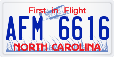 NC license plate AFM6616