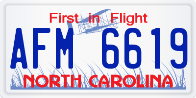 NC license plate AFM6619