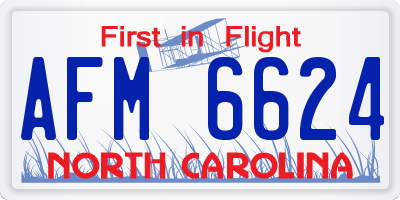 NC license plate AFM6624