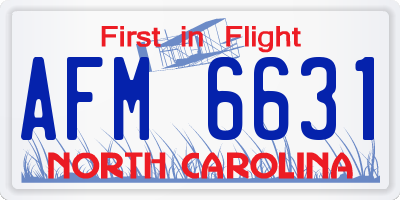 NC license plate AFM6631