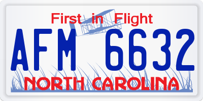 NC license plate AFM6632