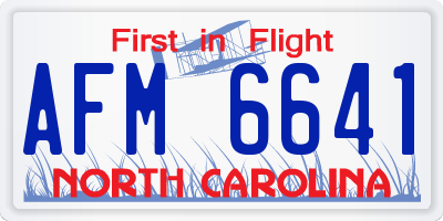 NC license plate AFM6641
