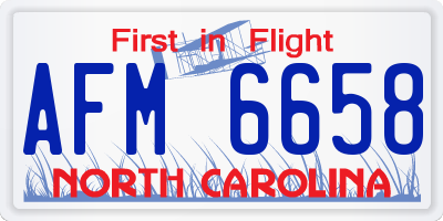 NC license plate AFM6658