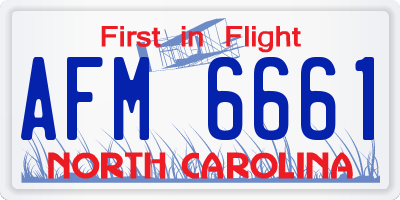 NC license plate AFM6661