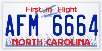 NC license plate AFM6664