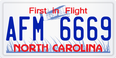 NC license plate AFM6669