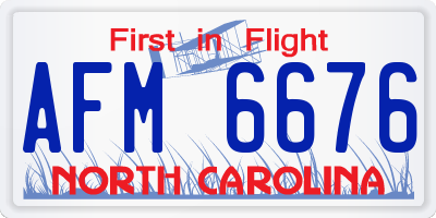 NC license plate AFM6676