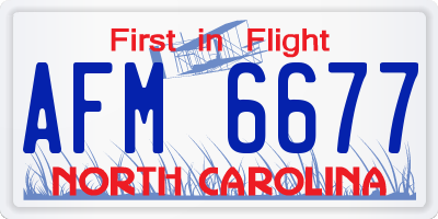 NC license plate AFM6677