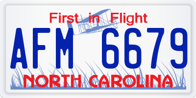 NC license plate AFM6679