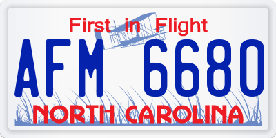 NC license plate AFM6680