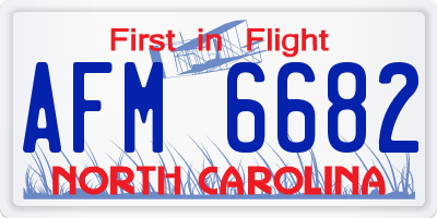 NC license plate AFM6682