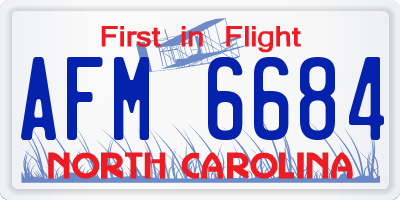 NC license plate AFM6684
