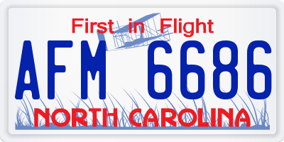 NC license plate AFM6686