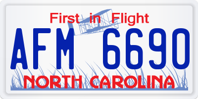 NC license plate AFM6690
