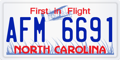 NC license plate AFM6691