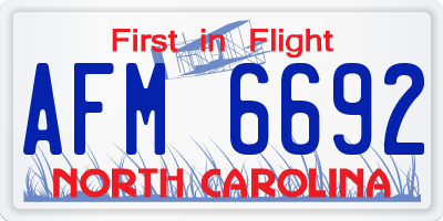 NC license plate AFM6692