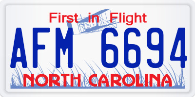 NC license plate AFM6694