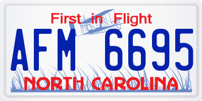 NC license plate AFM6695