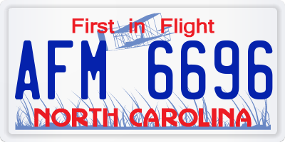NC license plate AFM6696