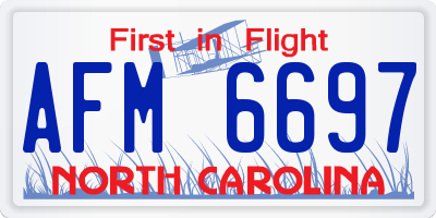 NC license plate AFM6697