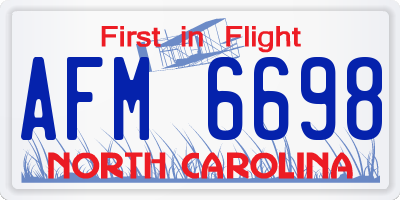 NC license plate AFM6698