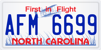 NC license plate AFM6699