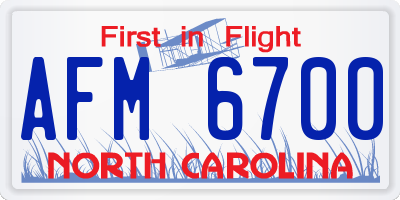 NC license plate AFM6700
