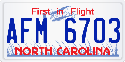 NC license plate AFM6703