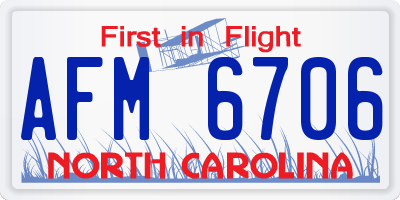 NC license plate AFM6706