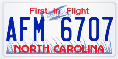 NC license plate AFM6707
