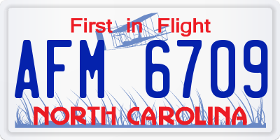 NC license plate AFM6709