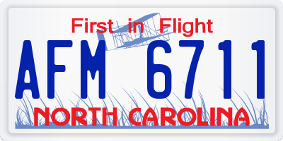 NC license plate AFM6711