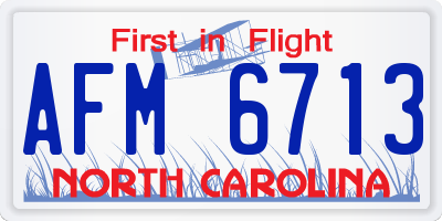 NC license plate AFM6713