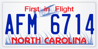 NC license plate AFM6714