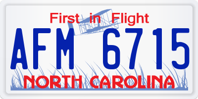 NC license plate AFM6715