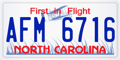 NC license plate AFM6716
