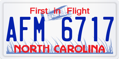 NC license plate AFM6717