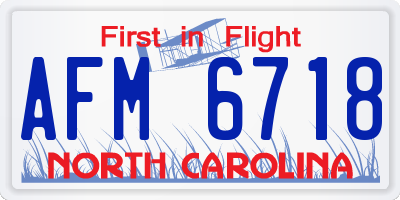 NC license plate AFM6718
