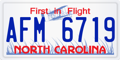 NC license plate AFM6719