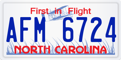 NC license plate AFM6724