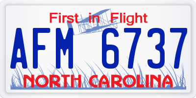 NC license plate AFM6737